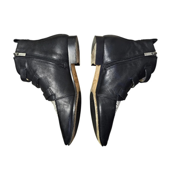 Jimmy Choo Ankle Boots Marlin Cream Snake Print &‎ Black Leather - Picture 6 of 16